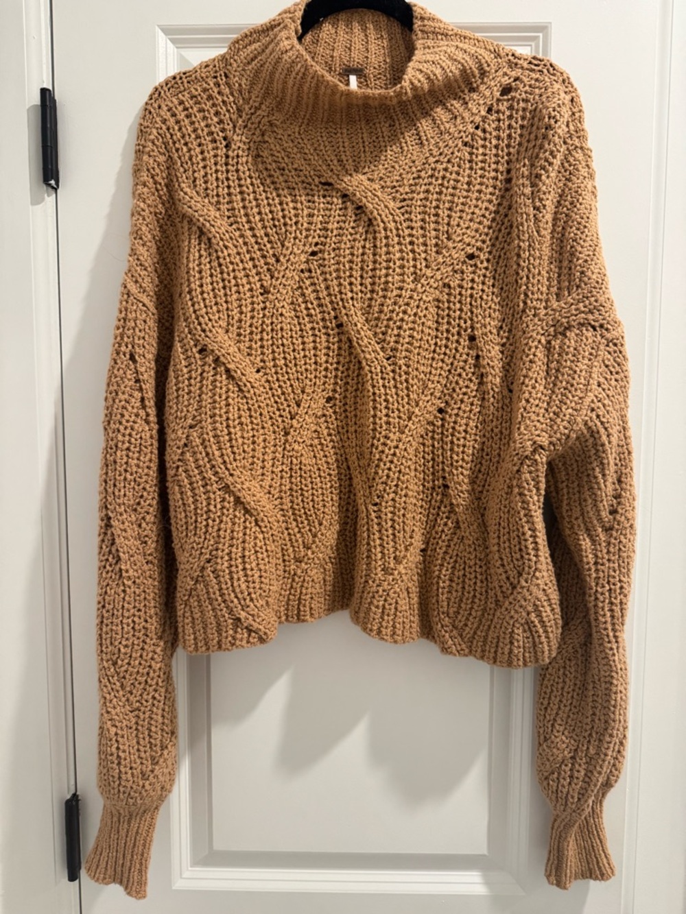 Free People Chunky Cable Knit mock neck Sweater